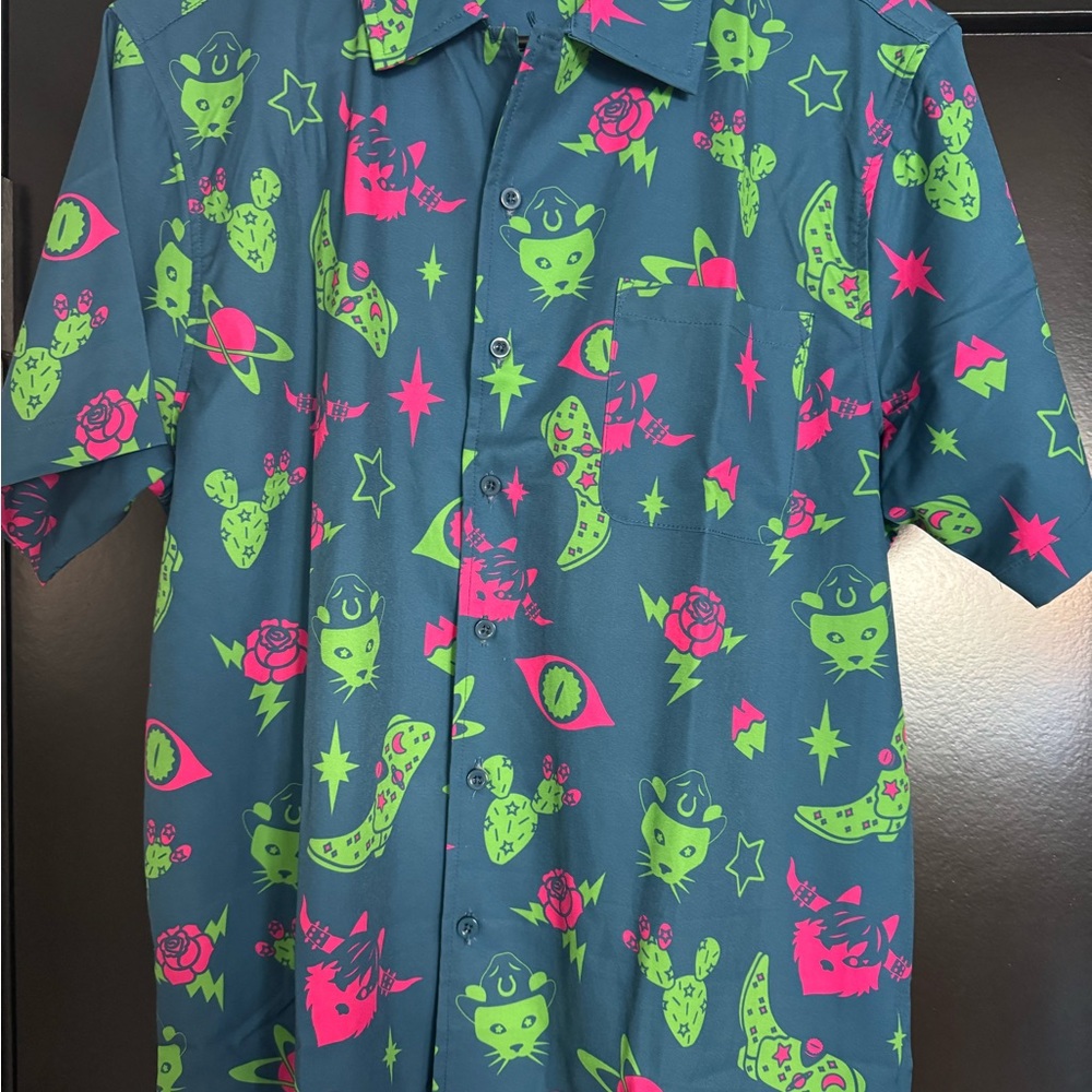 Colorful Meow Wolf Print Shirt